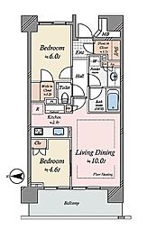 パークホームズ南麻布ザレジデンス 2LDKの間取図画像
