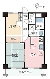 ストーク高田馬場二番館 2DKの間取図画像