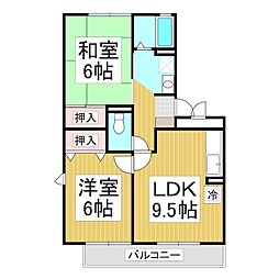 ハイカムールマルナカ 3階2DKの間取り