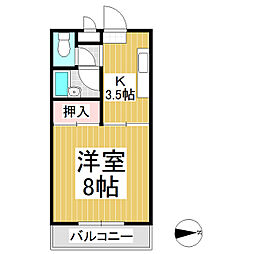 コーポ御幣川 1階1Kの間取り