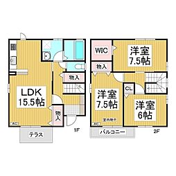 リビングタウン稲里　Ｅ〜Ｌ 3LDKの間取り