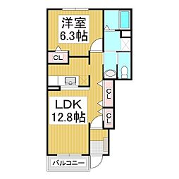 サニーコート　Ａ棟 1階1LDKの間取り