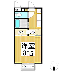 サンガーデン丹波島 1Kの間取図画像