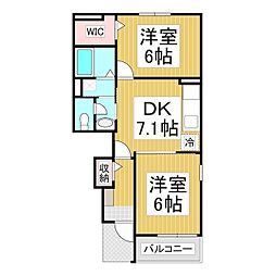 ラウレアガーデン 2DKの間取図画像