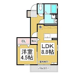 グランコート2 1LDKの間取図画像