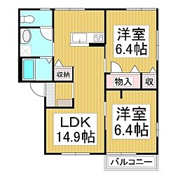 ルミエールしののい・E 3DKの間取図画像