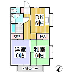 光コーポ 2DKの間取図画像