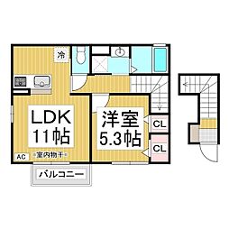 メーラペスカ 1LDKの間取図画像