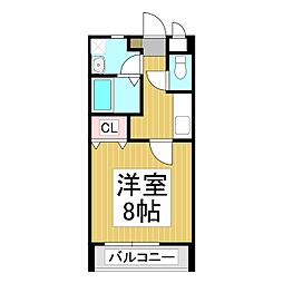 COZY 1階1Kの間取り