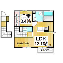 レーヴ　ヤマコー  ｜ 長野県千曲市大字杭瀬下1丁目（賃貸アパート1LDK・2階・45.74㎡） その2