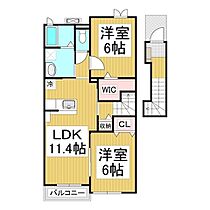 長野県長野市篠ノ井杵淵（賃貸アパート2LDK・2階・58.57㎡） その2