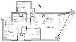 グリーンプリズムタワータワー棟 3LDKの間取図画像
