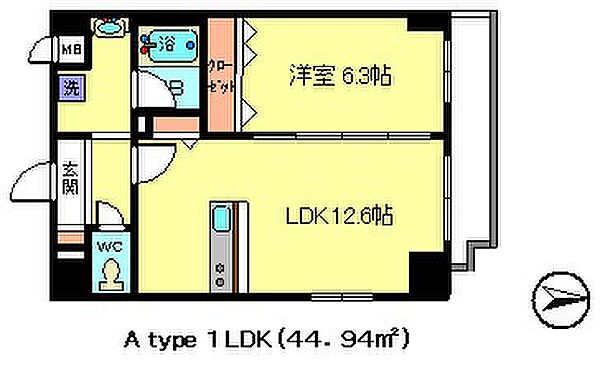 スワームマンションV ｜東京都江戸川区中葛西６丁目(賃貸マンション1LDK・2階・44.94㎡)の写真 その2