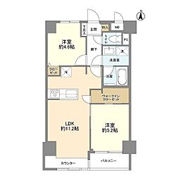 板橋区役所前ビューハイツ 2LDKの間取図画像