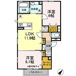 和庵丘 2LDKの間取図画像