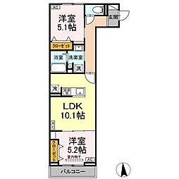 セレスティア高島平III 2LDKの間取図画像