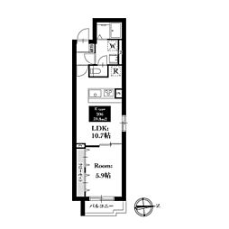 板橋区蓮根1丁目マンション 1LDKの間取図画像