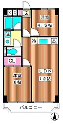 エクロール蓮根 2LDKの間取図画像