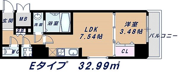 大阪府大阪市天王寺区生玉町(賃貸マンション1LDK・13階・32.99㎡)の写真 その2