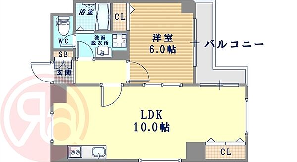 大阪府大阪市西区北堀江1丁目(賃貸マンション1LDK・3階・35.99㎡)の写真 その2