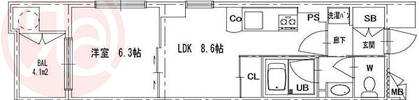 コンソラーレ土佐堀 ｜大阪府大阪市西区土佐堀2丁目(賃貸マンション1LDK・7階・34.95㎡)の写真 その2