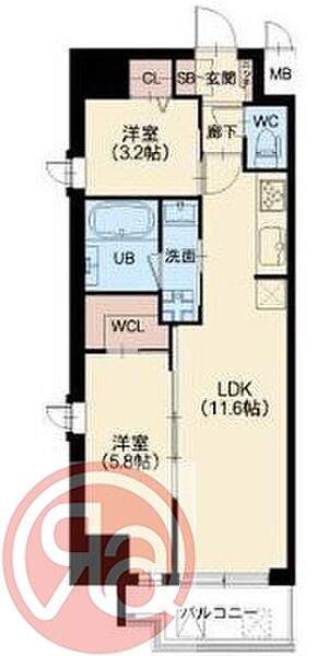 スプランディッド堀江 ｜大阪府大阪市西区南堀江2丁目(賃貸マンション2LDK・13階・47.96㎡)の写真 その2