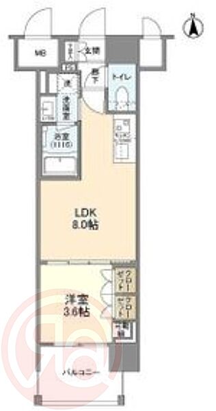 ソルレヴェンテ北堀江Ｑ ｜大阪府大阪市西区北堀江1丁目(賃貸マンション1LDK・8階・29.54㎡)の写真 その2