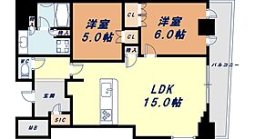 大阪ひびきの街　ザ・サンクタスタワー  ｜ 大阪府大阪市西区新町1丁目（賃貸マンション2LDK・39階・58.88㎡） その2