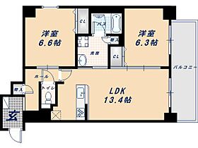 大阪府大阪市浪速区桜川1丁目（賃貸マンション2LDK・3階・67.72㎡） その2