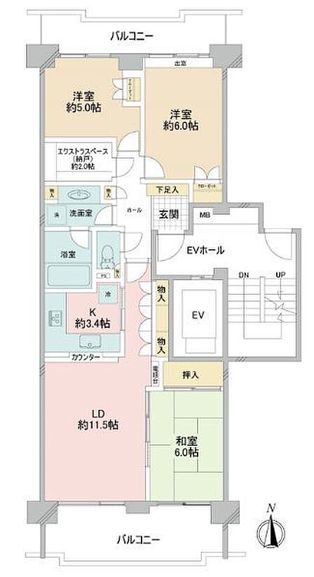 全室収納に加え、納戸付きで収納力豊富。