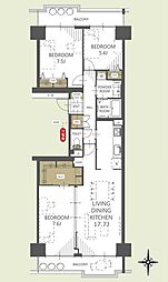 ニューシティ東戸塚パークヒルズJ棟 3LDKの間取図画像