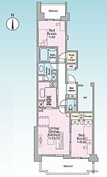 サン・ステージ緑園都市東の街9番館 2LDKの間取図画像