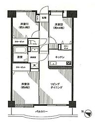 ダイアパレス鶴間フレックスA 3LDKの間取図画像