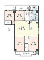 東建座間ハイツ2号棟 4LDKの間取図画像