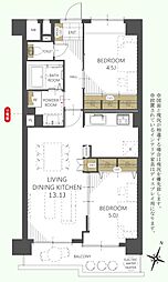 ライオンズマンション座間 2LDKの間取図画像