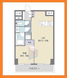 西蒲田スカイハイツ 1LDKの間取図画像