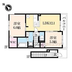ジュリエフォレスト 2LDKの間取図画像