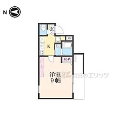 アークリード石山寺 1Kの間取図画像