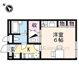 レオパレスベルン 1Kの間取図画像