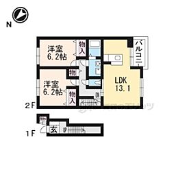 グレイスロマーヌ2 2LDKの間取図画像