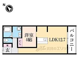 レジーナ野洲 1LDKの間取図画像