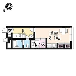レオパレスMikumo 1Kの間取図画像