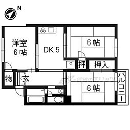 クッキィーB棟 3DKの間取図画像