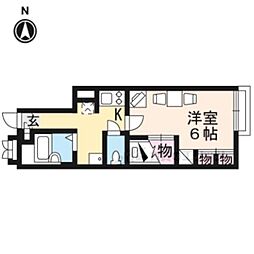 レオパレスMMS美 1Kの間取図画像