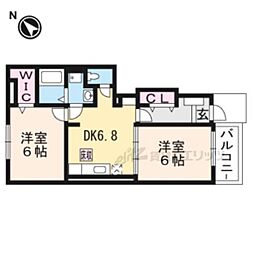 カルフール3 2DKの間取図画像
