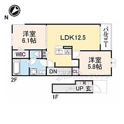 アリア高宮 2LDKの間取図画像