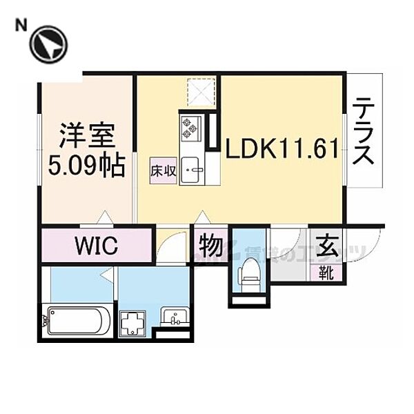 モンブルグ 102｜滋賀県甲賀市水口町城内(賃貸アパート1LDK・1階・41.75㎡)の写真 その2