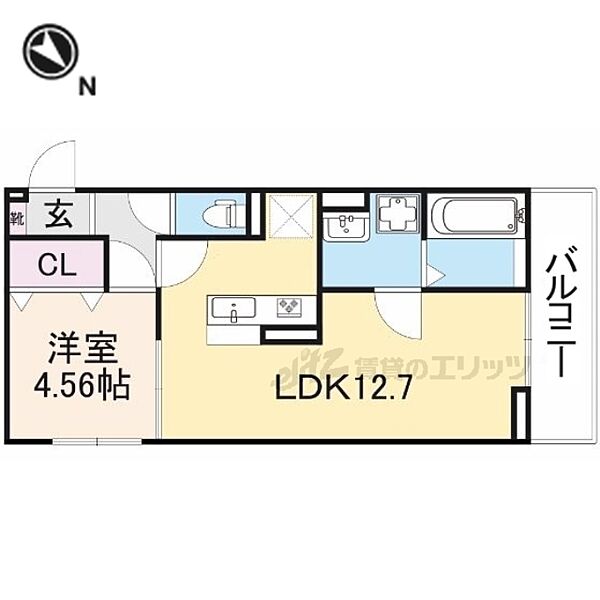 滋賀県栗東市北中小路(賃貸アパート1LDK・2階・41.86㎡)の写真 その2