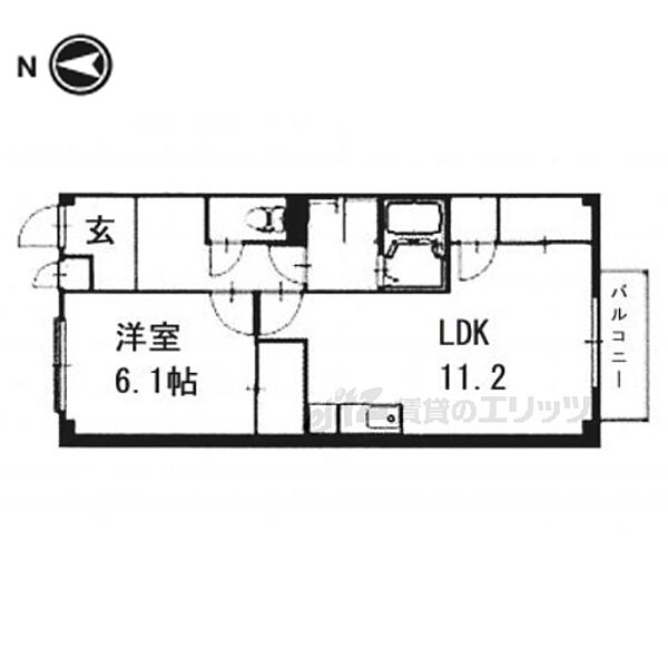 滋賀県長浜市小堀町(賃貸アパート1LDK・2階・45.64㎡)の写真 その2