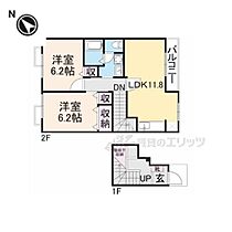 パティオ・アンソレイエ・W 202 ｜ 滋賀県東近江市東沖野１丁目（賃貸アパート2LDK・2階・64.43㎡） その2